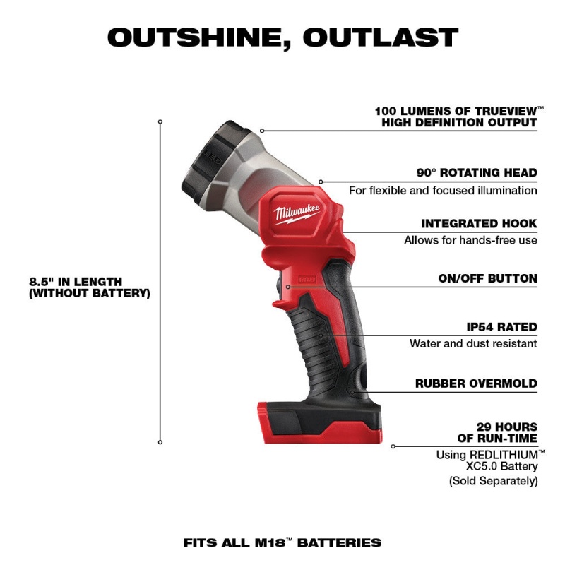 Milwaukee 2696-23 M18 18V Cordless Power Lithium-Ion 3-Tool Combo Kit - Image 5