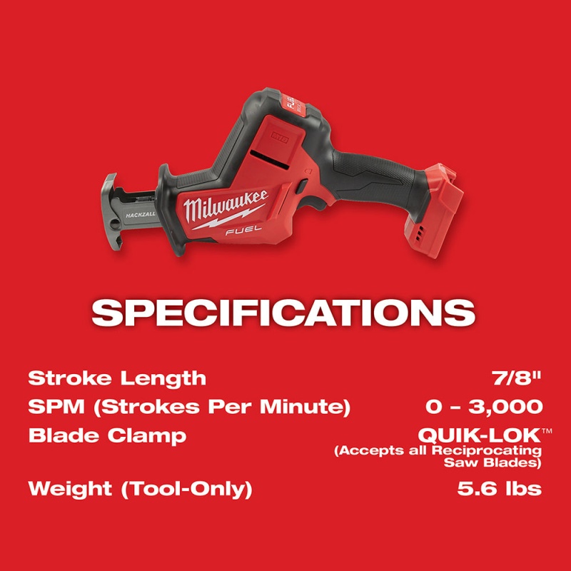 Milwaukee 2719-20 M18 FUEL 18V 7/8-Inch Cordless Hackzall - Bare Tool - Image 7