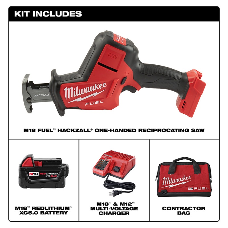 Milwaukee 2719-21 M18 FUEL 18V 7/8-Inch 5.0Ah Cordless Hackzall Kit - Image 2