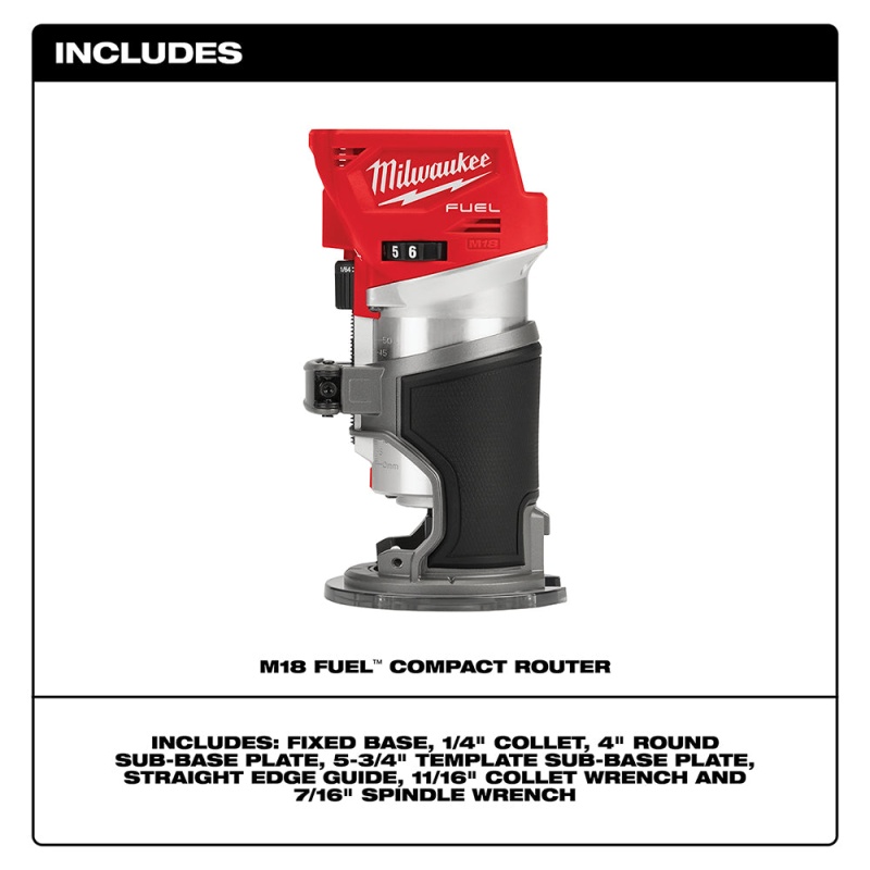 Milwaukee 2723-20 M18 FUEL 18V Cordless Li-Ion Compact Router - Bare Tool - Image 2