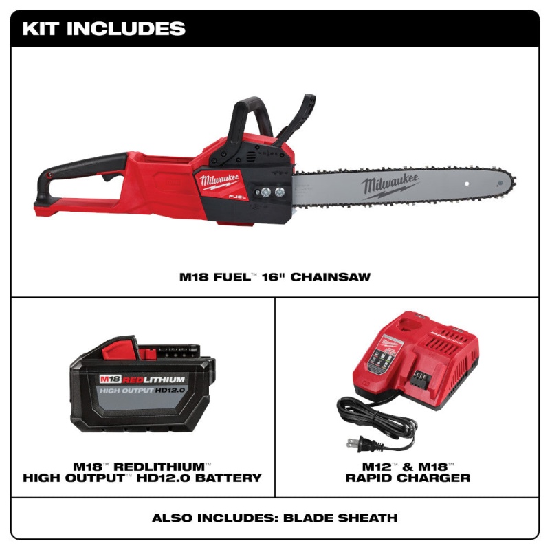 Milwaukee 2727-21HD M18 FUEL 18V 16-Inch Brushless Lithium-Ion Chainsaw Kit - Image 3