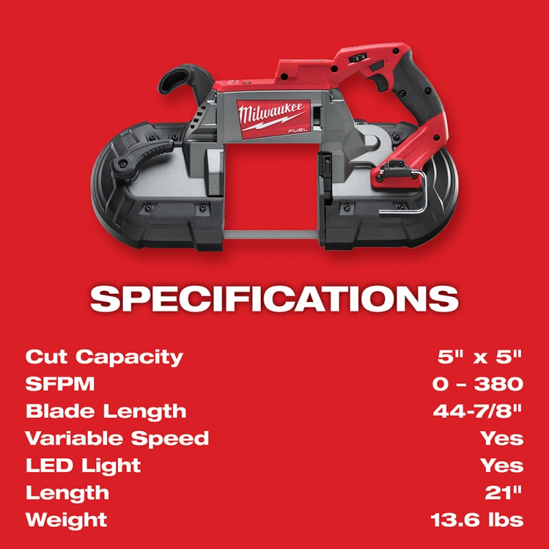 Milwaukee 2729-20 M18 FUEL 18V Deep Cut Band Saw w/ Blade - Bare Tool - Image 7