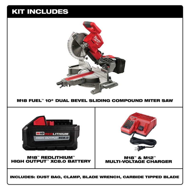 Milwaukee 2734-21 M18 FUEL 18V 10" Dual Bevel Sliding Compound Miter Saw Kit - Image 2