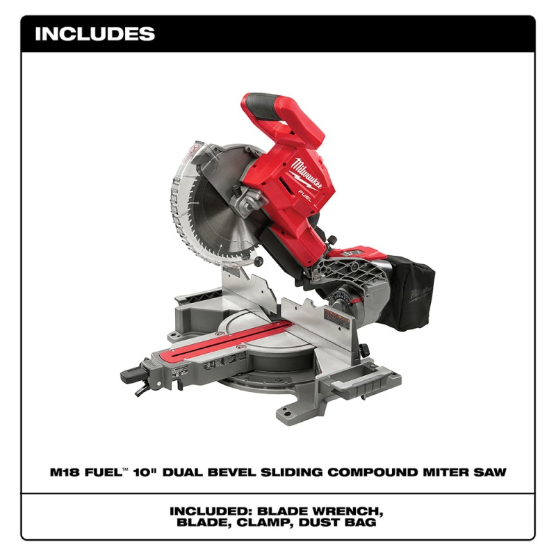 Milwaukee 2734-80 M18 FUEL 10" Dual Bevel Compound Miter Saw - Bare Tool Recon - Image 2