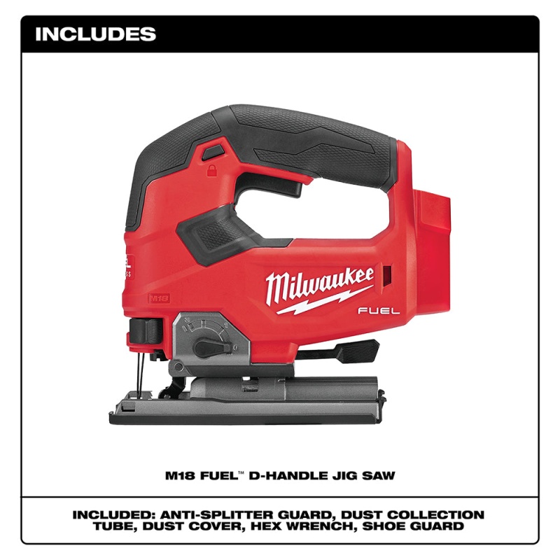 Milwaukee 2737-20 M18 FUEL 18V Cordless D-Handle Jig Saw - Bare Tool - Image 2