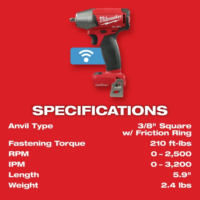 Milwaukee 2758-20 M18 FUEL 18V 3/8" Compact Impact Wrench Kit - Bare Tool - Image 8