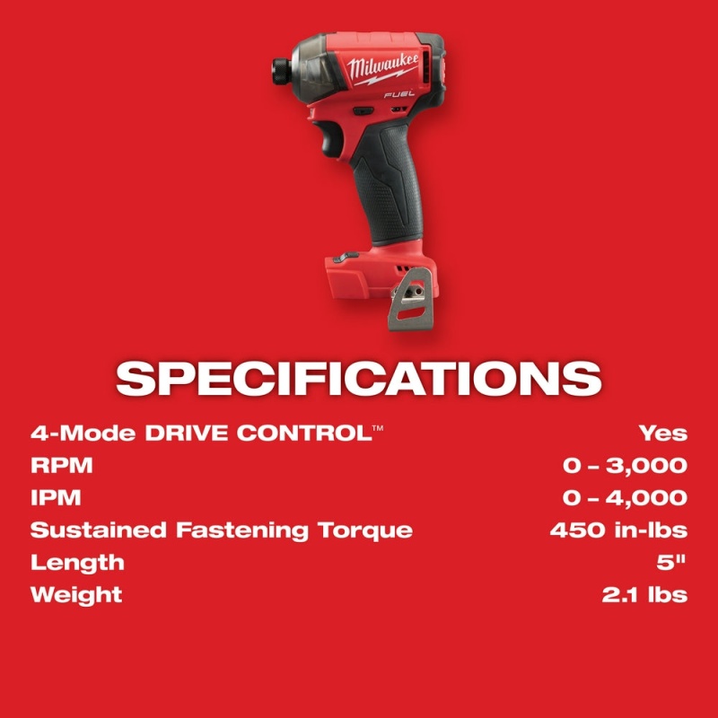 Milwaukee 2760-20SK5 M18 FUEL 18V Surge Impact Driver w/ Battery and Charger - Image 7