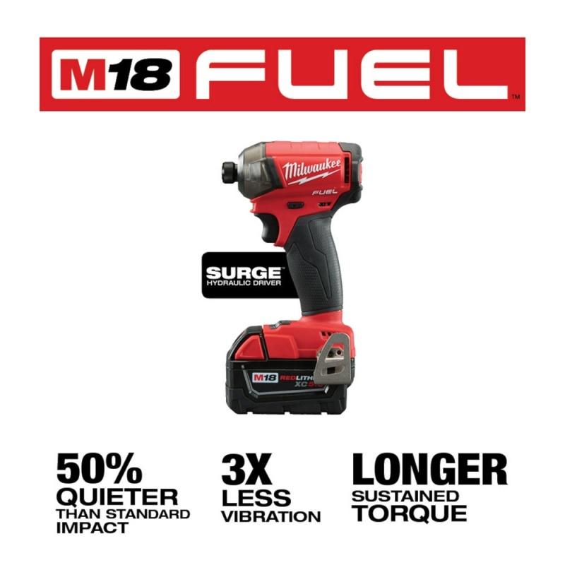 Milwaukee 2760-22 M18 FUEL 18V 1/4 in. Hex Hydraulic Impact Driver Tool Kit - Image 3