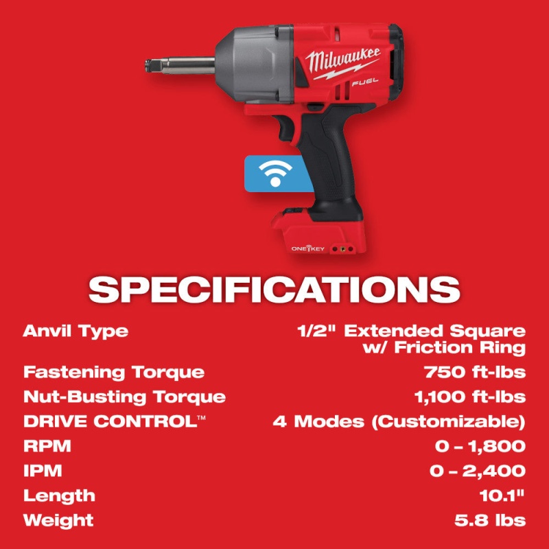 Milwaukee 2769-22R M18 FUEL 18V 1/2" ONE-KEY Controlled Torque Impact Wrench Kit - Image 4