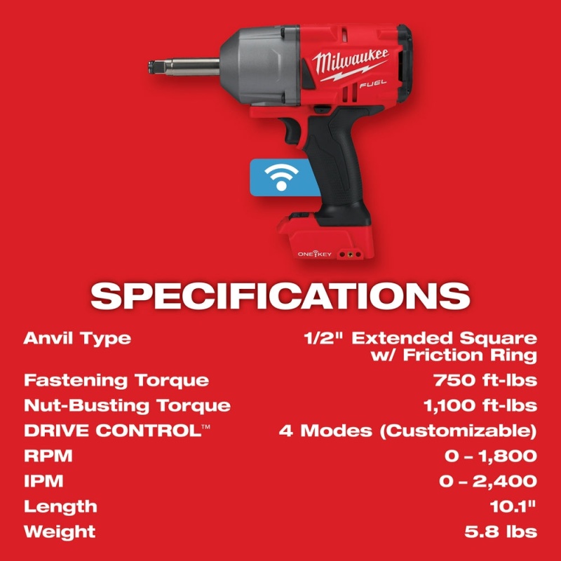 Milwaukee 2769-80 M18 FUEL 18V 1/2" Anvil Impact Wrench - Recon - Bare Tool - Image 8