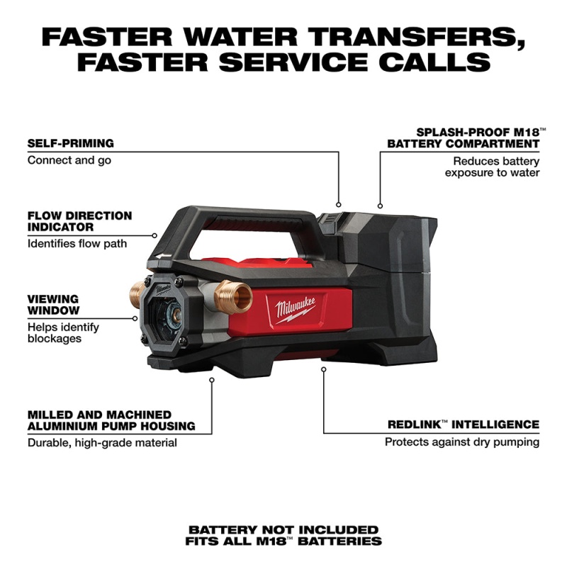 Milwaukee 2771-20 M18 FUEL 18V Water Transfer Pump - Bare Tool - Image 2