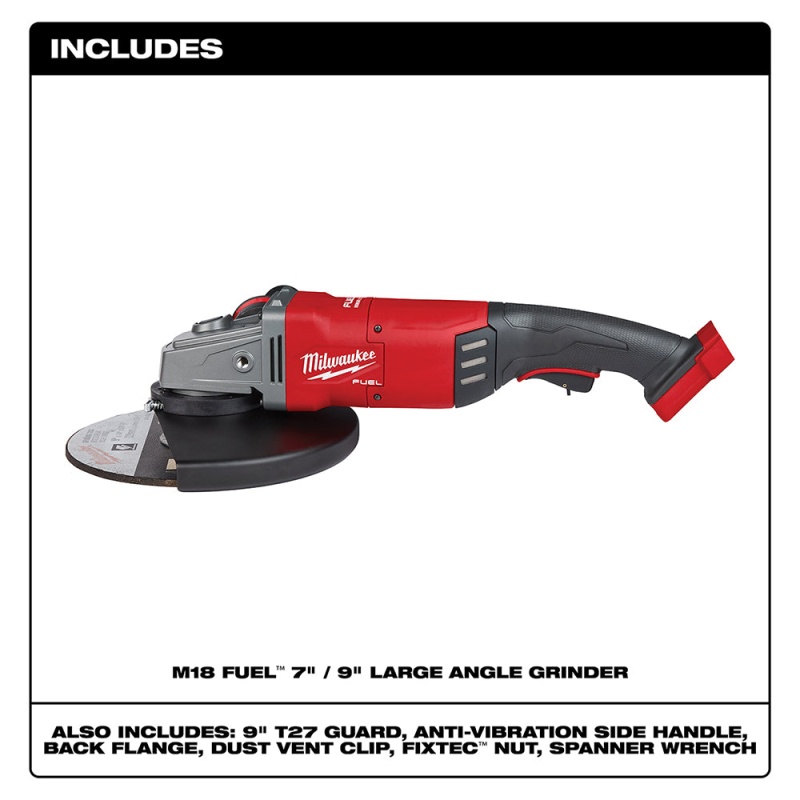 Milwaukee 2785-80 M18 FUEL 18V 7/9" Large Angle Grinder Kit - Bare Tool, Recon - Image 2