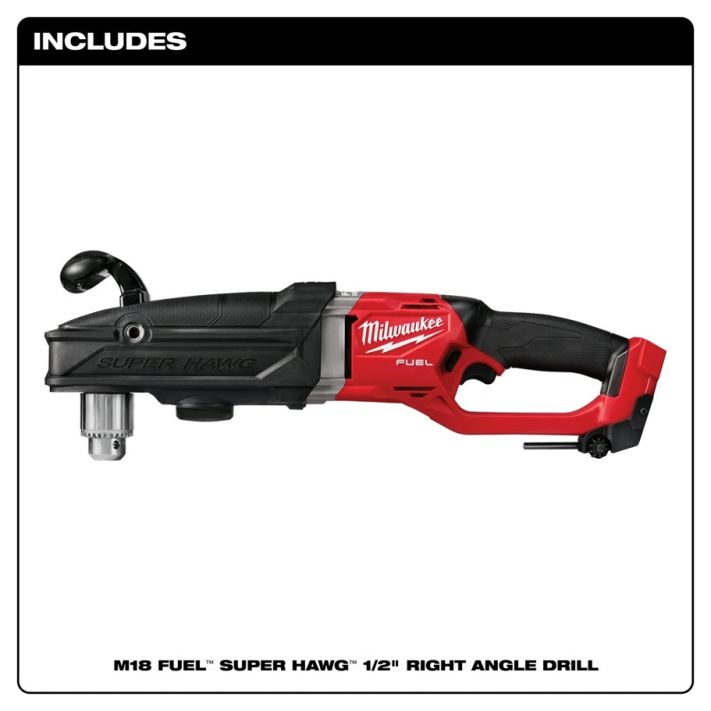 Milwaukee 2809-20 M18 FUEL 18V 1/2 Inch Super Hawg Right Angle Drill - Bare Tool - Image 2