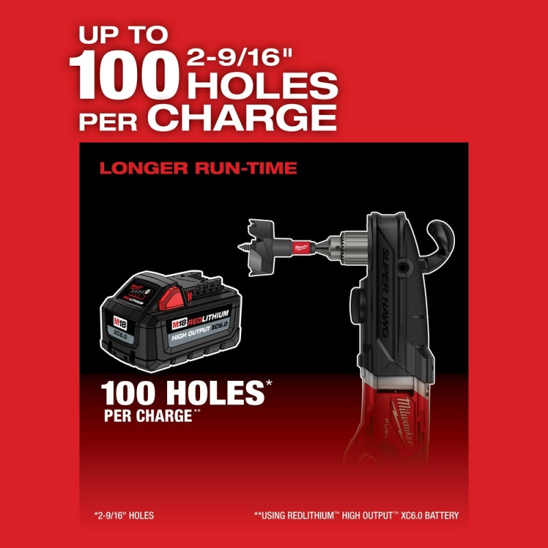 Milwaukee 2809-20 M18 FUEL 18V 1/2 Inch Super Hawg Right Angle Drill - Bare Tool - Image 7