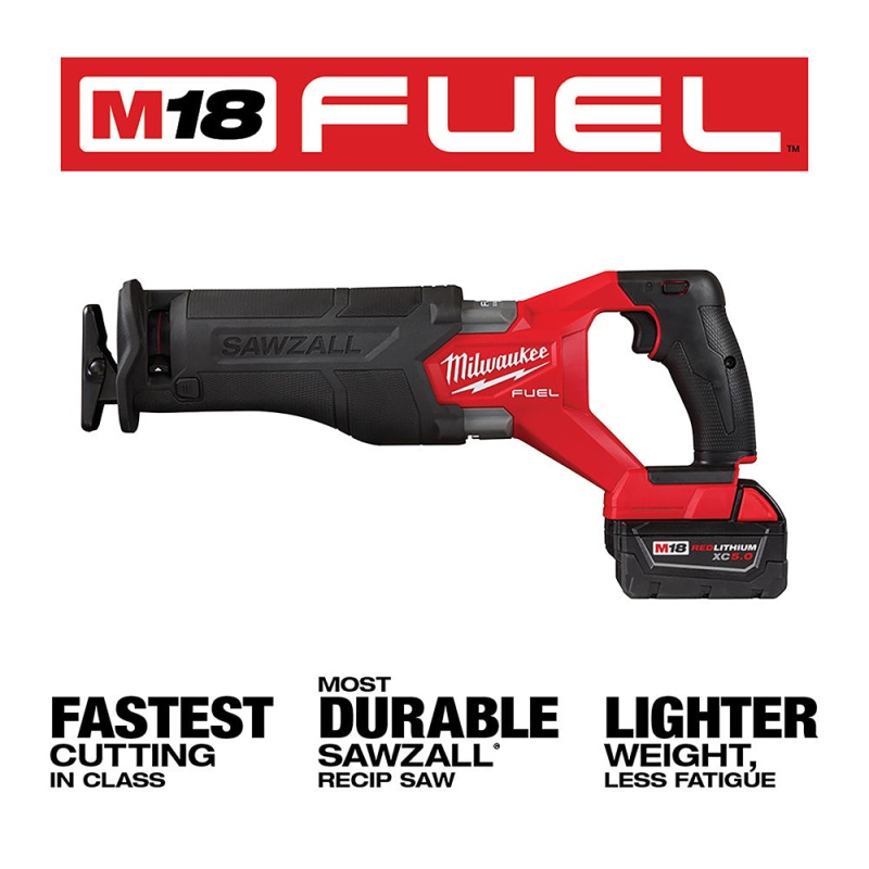 Milwaukee 2821-21FR M18 FUEL 18V Cordless Li-Ion SAWZALL / Grinder Combo Kit - Image 2