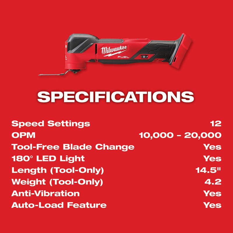 Milwaukee 2821-21MT M18 FUEL 18V SAWZALL / Oscillating Multi-Tool Combo Kit - Image 7