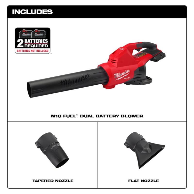 Milwaukee 2824-20 M18 FUEL 18V 600 CFM Cordless Brushless Dual Battery Blower - Image 3