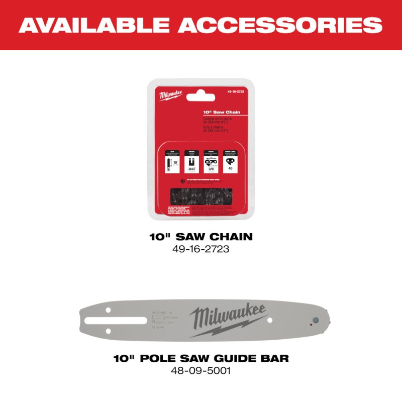 Milwaukee 2825-21PS M18 FUEL 18V 10-Inch QUIK-LOK Cordless Pole Saw Kit - Image 14