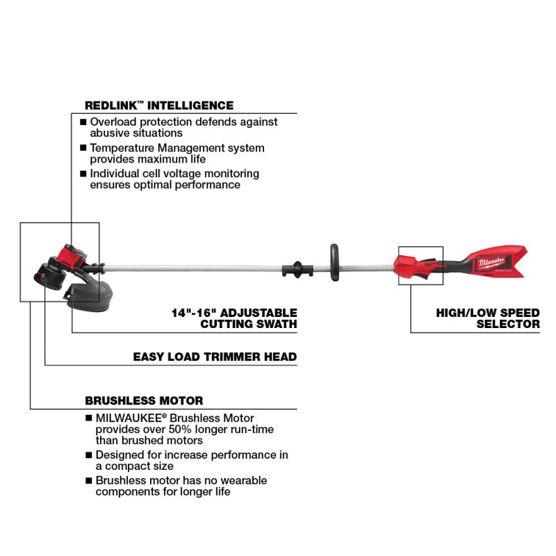 Milwaukee 2828-80 M18 18V Brushless Cordless String Trimmer - Bare Tool, Recon - Image 3