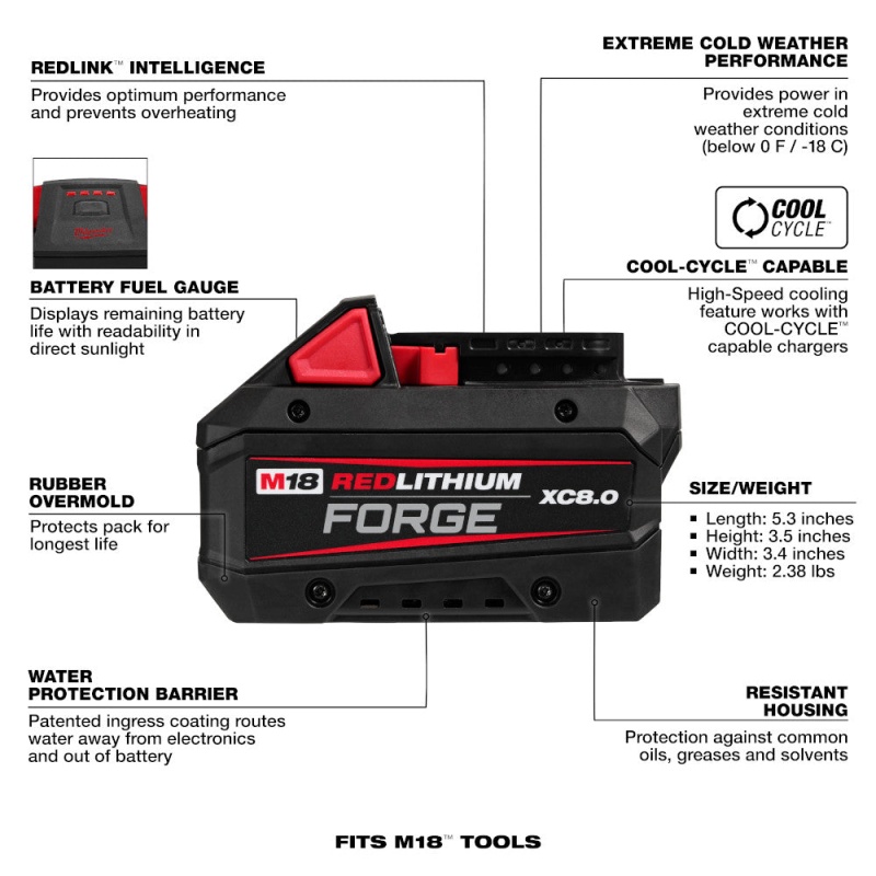 Milwaukee 2829-20B8F M18 FUEL 18V Li-Ion Compact Band Saw w/ 8AH Forge Battery - Image 17