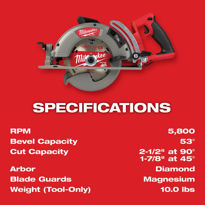 Milwaukee 2830-20SW M18 FUEL 18V 7-1/4" Circular Saw / SAWZALL Combo Kit - Image 7