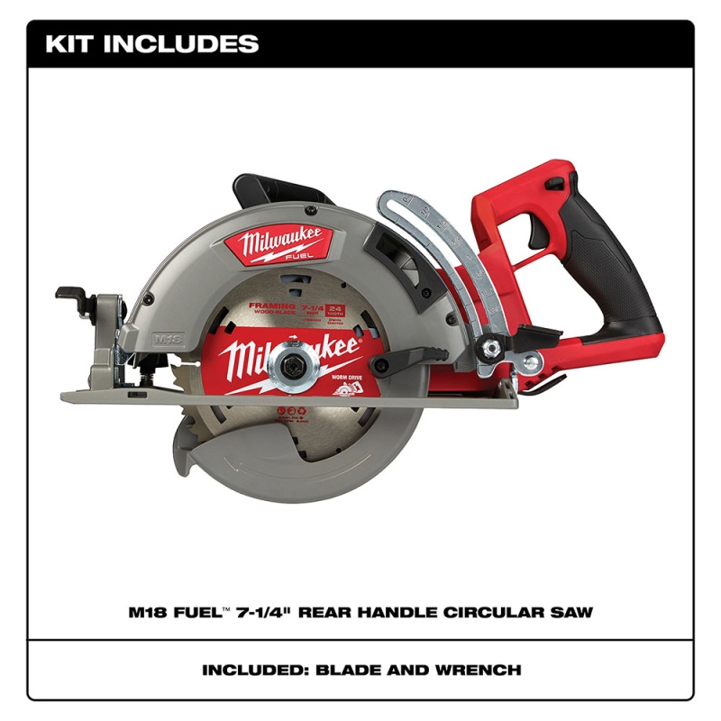 Milwaukee 2830-20 M18 FUEL 18V 7-1/4 Inch Rear Handle Circular Saw - Bare Tool - Image 2