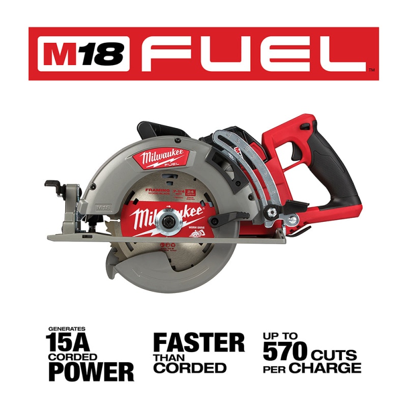 Milwaukee 2830-21HD M18 FUEL 18V 7-1/4 Inch Rear Handle Circular Saw Kit - Image 3