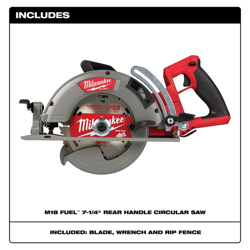 Milwaukee 2830-80 M18 FUEL 7-1/4" Rear Handle Circular Saw - Bare Tool Recon - Image 2