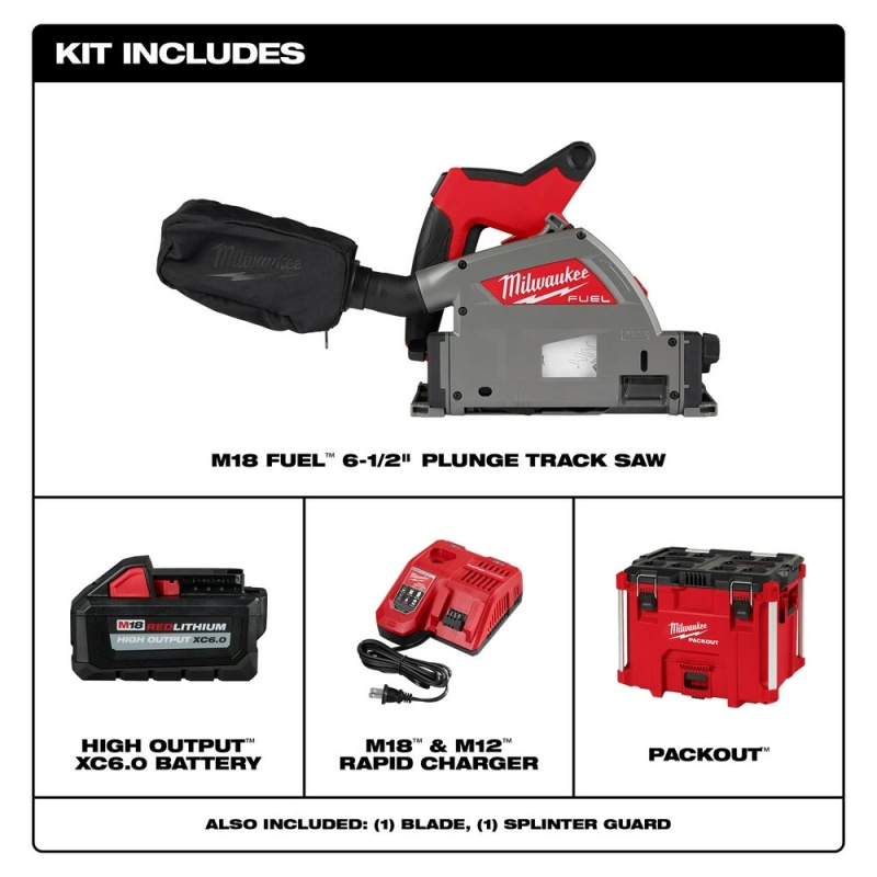 Milwaukee 2831-21 M18 FUEL 18V 6-1/2" Cordless Li-Ion Plunge Track Saw Kit - Image 2