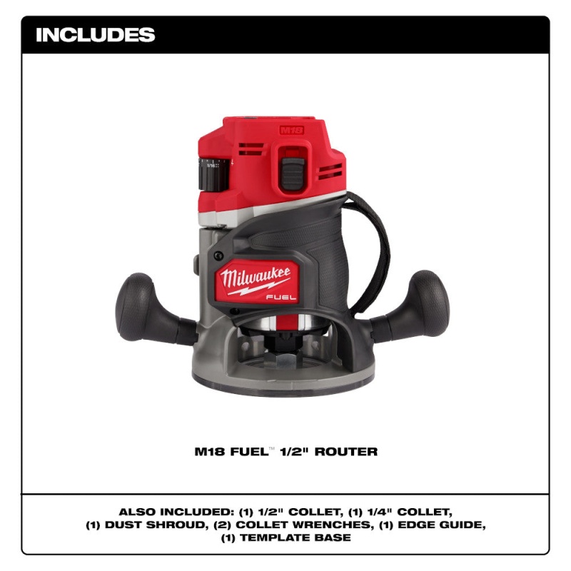 Milwaukee 2838-20 M18 FUEL 18V 1/2" Cordless Lithium-Ion Router - Bare Tool - Image 2