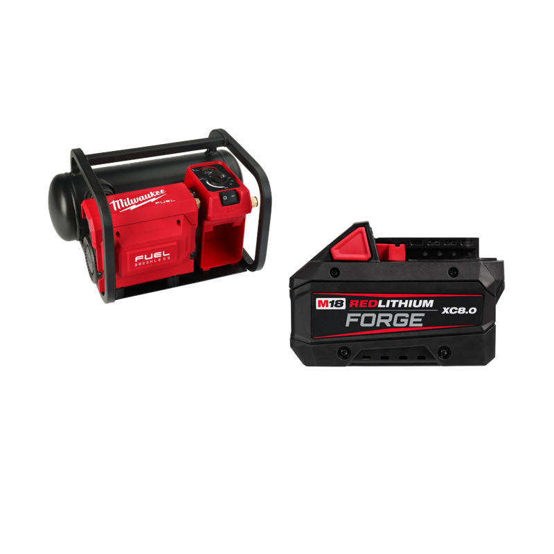 Milwaukee 2840-20B8F M18 FUEL 18V 2 Gallon Compact Compressor w/ 8AH Battery