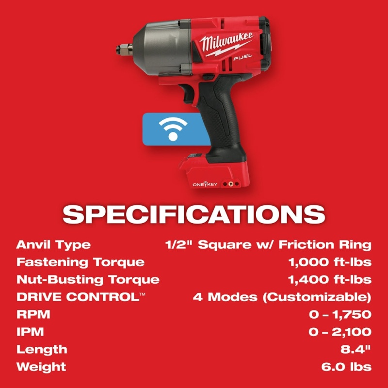 Milwaukee 2863-20 M18 FUEL 18V 1/2-Inch Friction Ring Impact Wrench - Bare Tool - Image 8