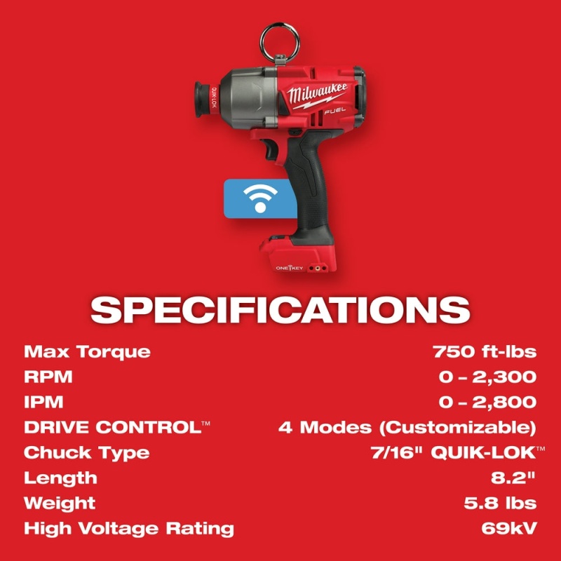 Milwaukee 2865-20 M18 FUEL 18 Volt 7/16 Inch Hex Utility Impact Wrench-Bare Tool - Image 8