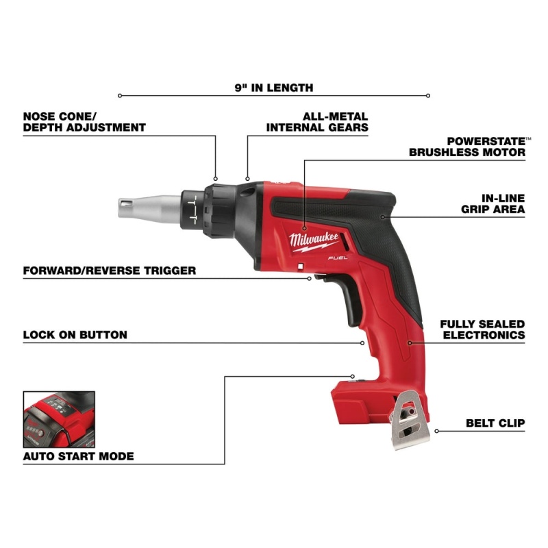 Milwaukee 2866-20 M18 FUEL 18V Drywall Screw Gun - Bare Tool - Image 4