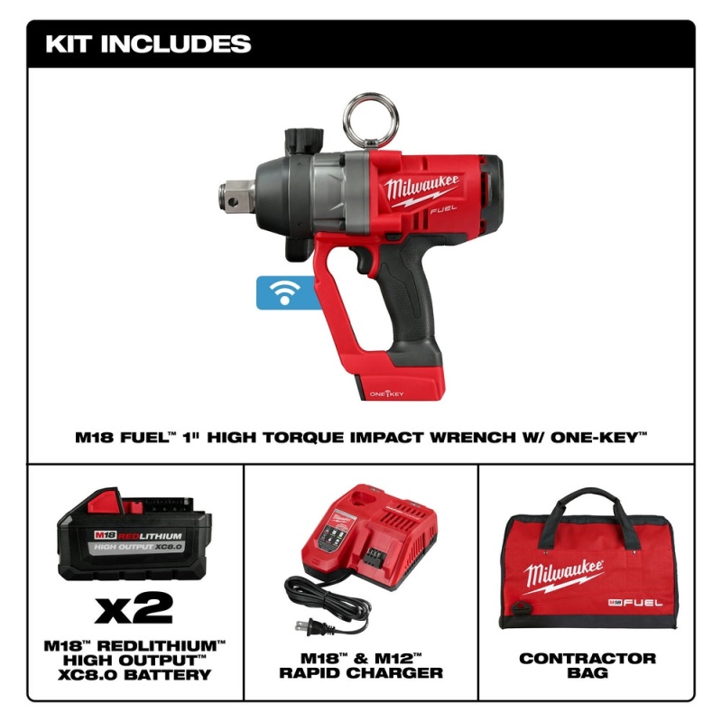 Milwaukee 2867-22 M18 FUEL 18V 1 Inch High Torque Impact Wrench Kit - Image 2