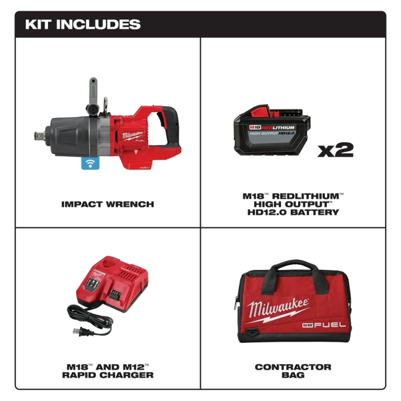 Milwaukee 2868-22HD M18 FUEL 18V 1" D-Handle High Torque Impact Wrench Kit - Image 2