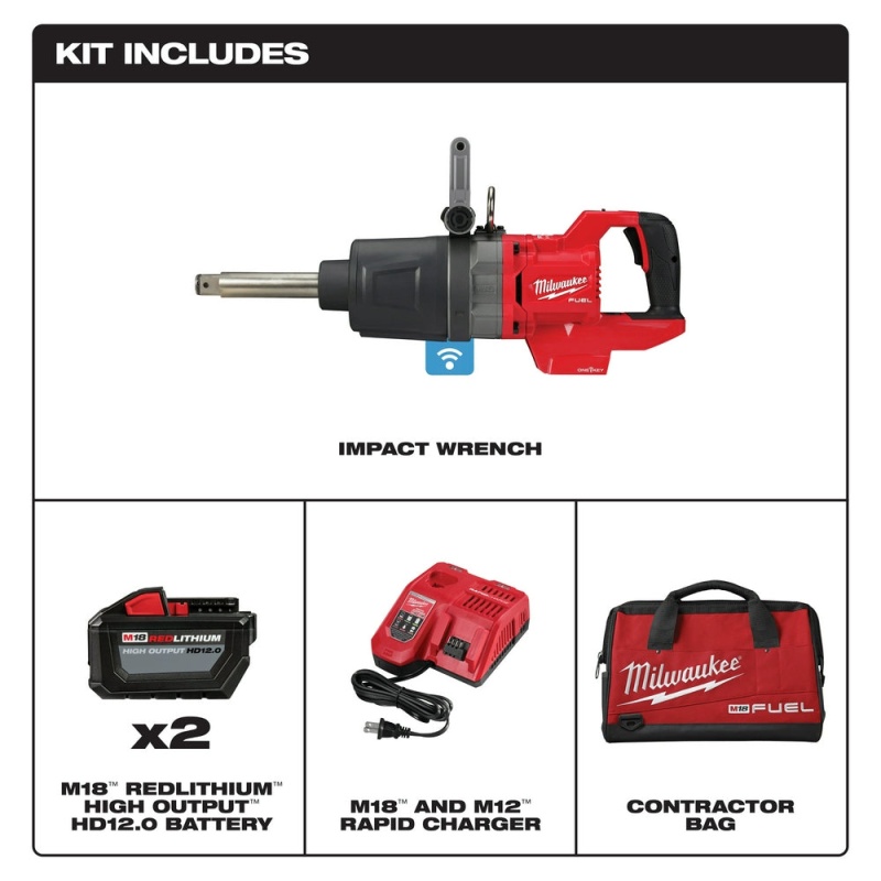 Milwaukee 2869-22HD M18 FUEL 18V 1" D-Handle Anvil High Torque Impact Wrench Kit - Image 2