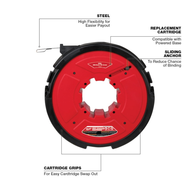 Milwaukee 2873-20S240 M18 FUEL 18V Angler Pulling Fish Tape w/ 240' x 1/8" Steel - Image 4