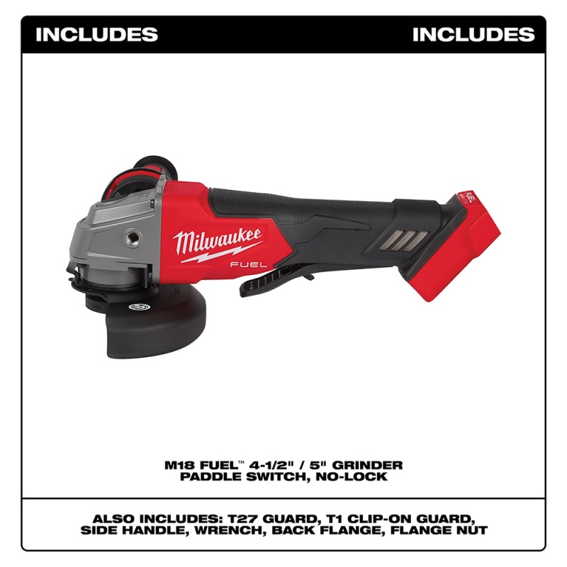 Milwaukee 2880-20 M18 FUEL 4-1/2" / 5" Grinder Paddle Switch No-Lock - Bare Tool - Image 2