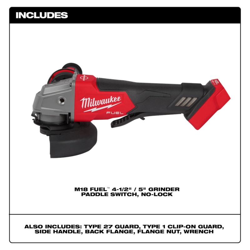 Milwaukee 2880-80 M18 FUEL 18V 4-1/2" / 5" Braking Grinder - Recon - Bare Tool - Image 2