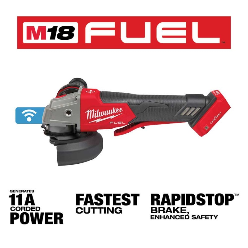 Milwaukee 2882-20 M18 FUEL 4-1/2" / 5" Paddle Switch Braking Grinder - Bare Tool - Image 2