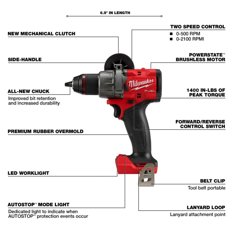 Milwaukee 2903-20 M18 FUEL 18V 1/2" Cordless Li-Ion Drill/Driver - Bare Tool - Image 4