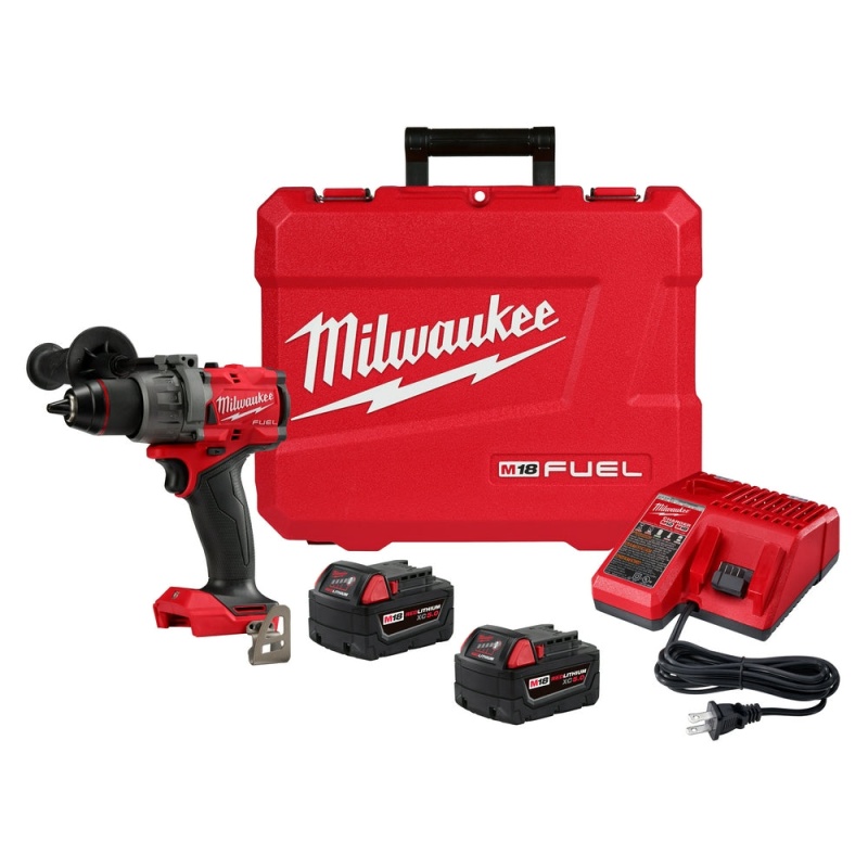 Milwaukee 2904-22 M18 FUEL 18V 1/2" Cordless Li-Ion Hammer Drill/Driver Kit