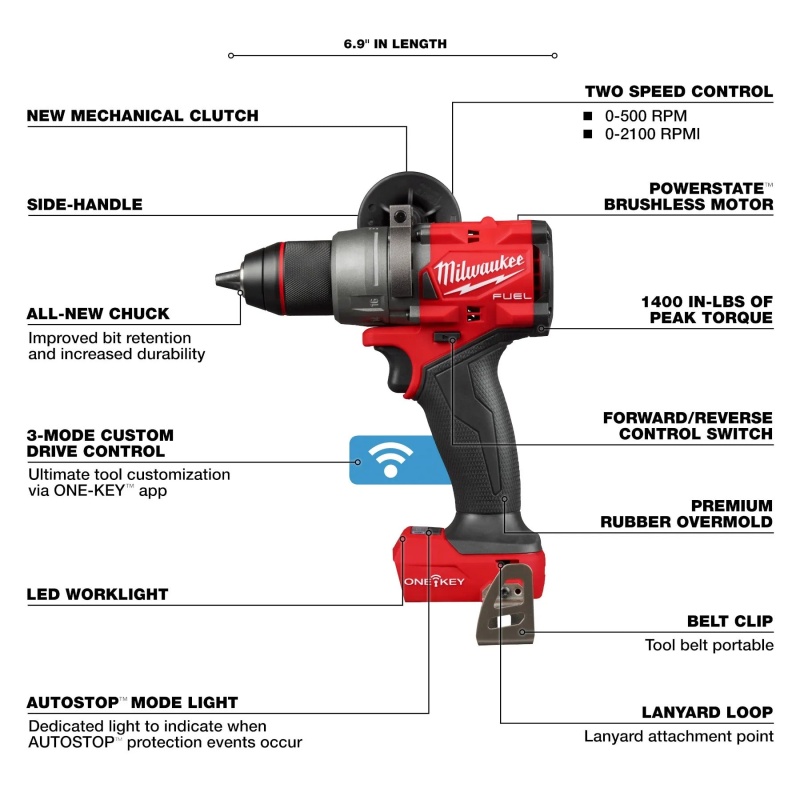 Milwaukee 2905-20 M18 FUEL 18V 1/2" Drill/Driver w/ ONE-KEY - Bare Tool - Image 4