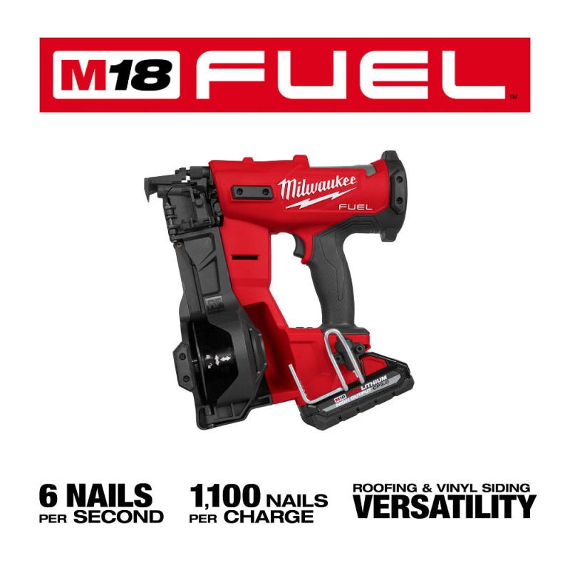 Milwaukee 2909-21 M18 FUEL 18V Cordless Li-Ion Coil Roofing Nailer Kit - Image 5