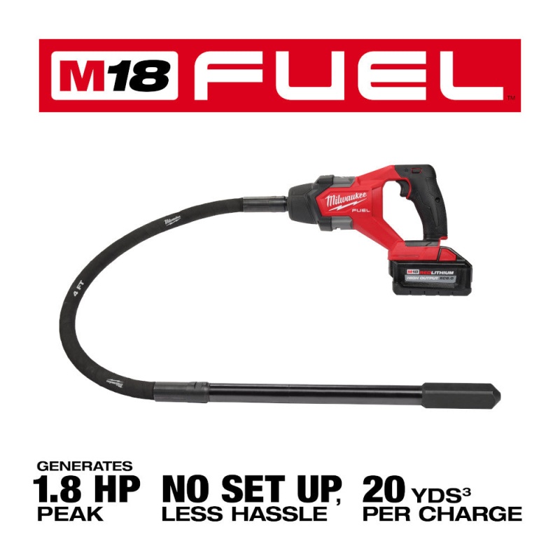 Milwaukee 2910-21 M18 FUEL 18V 4' Cordless Concrete Pencil Vibrator Kit - Image 3