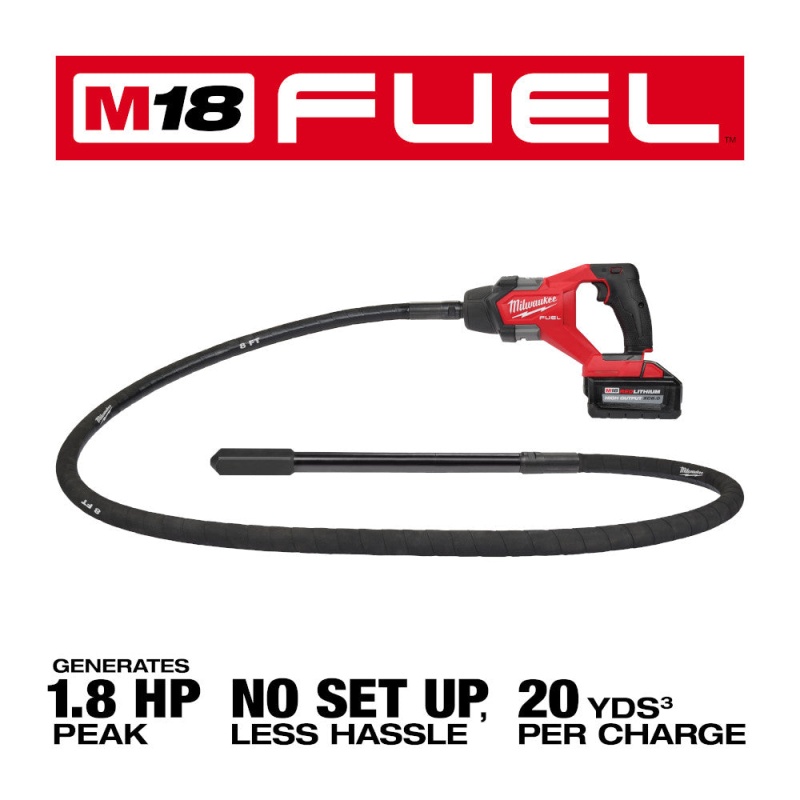 Milwaukee 2911-21 M18 FUEL 18V 8' Cordless Concrete Pencil Vibrator Kit - Image 3