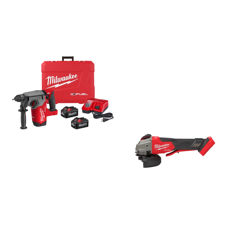 Milwaukee 2912-22GR M18 FUEL 18V 1" SDS+ Rotary Hammer / Grinder Combo Kit