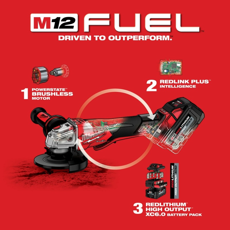 Milwaukee 2912-22GR M18 FUEL 18V 1" SDS+ Rotary Hammer / Grinder Combo Kit - Image 14