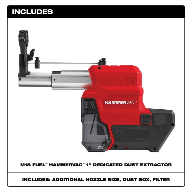 Milwaukee 2912-DE M18 FUEL HAMMERVAC 1" Dedicated Dust Extractor - Bare Tool - Image 2